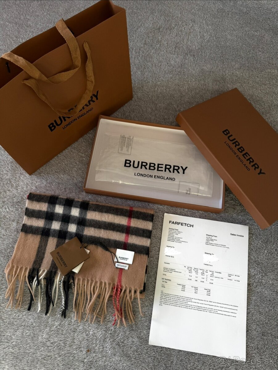 Burberry 100% kašmír šál