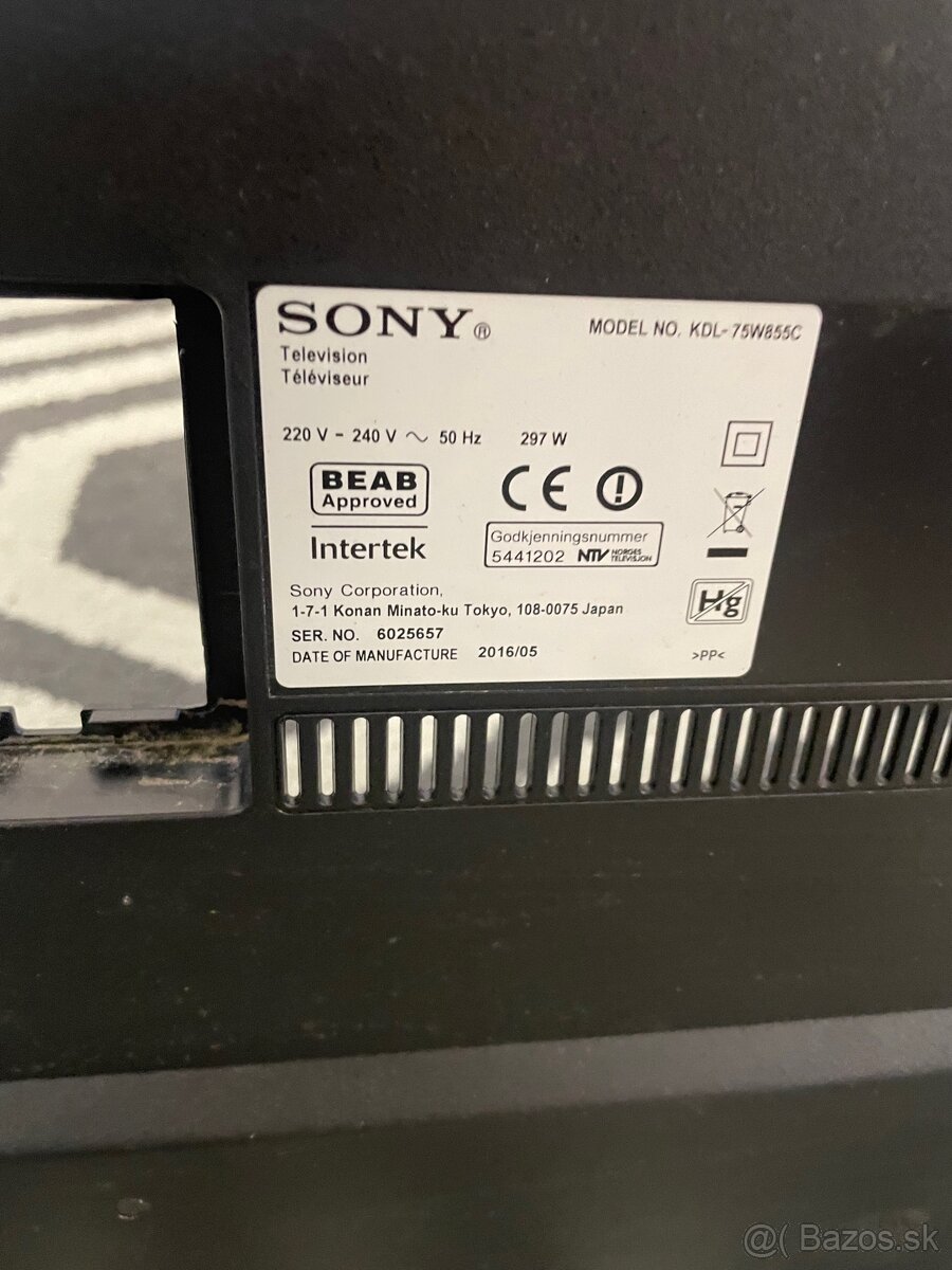 Sony kdl-75w855c