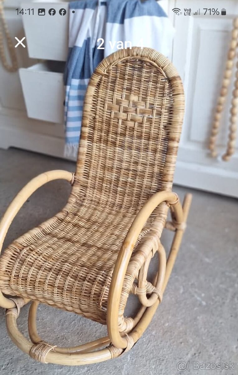 Detské ratanové hojdacie kresielko