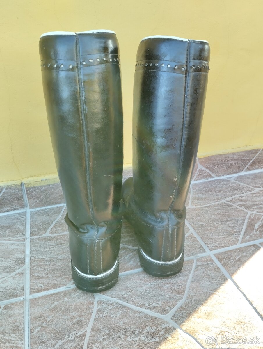 Čižmy Starožitné Kožené Pánske Tvrdou Saro