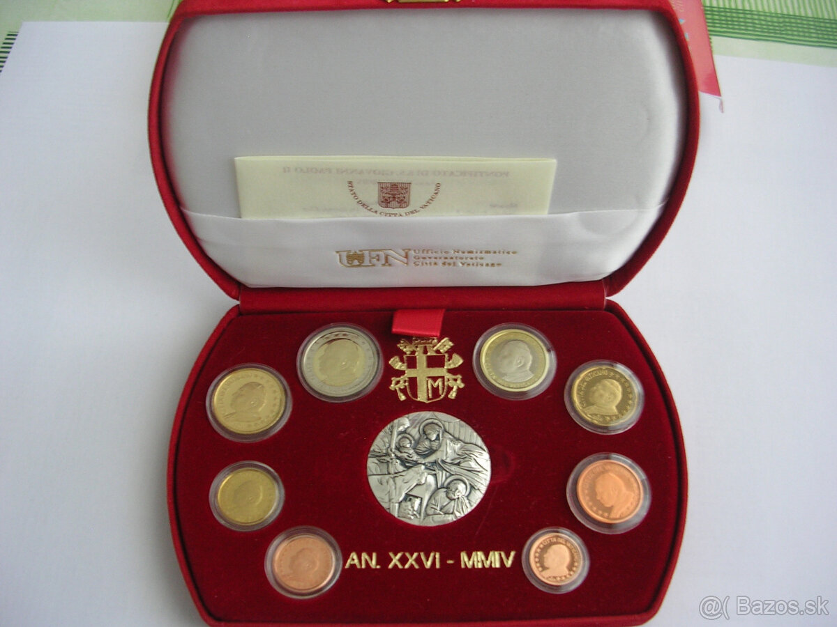 sada VATIKAN 2004 pápež Ján Pavol II.-PROOF s Ag mincou