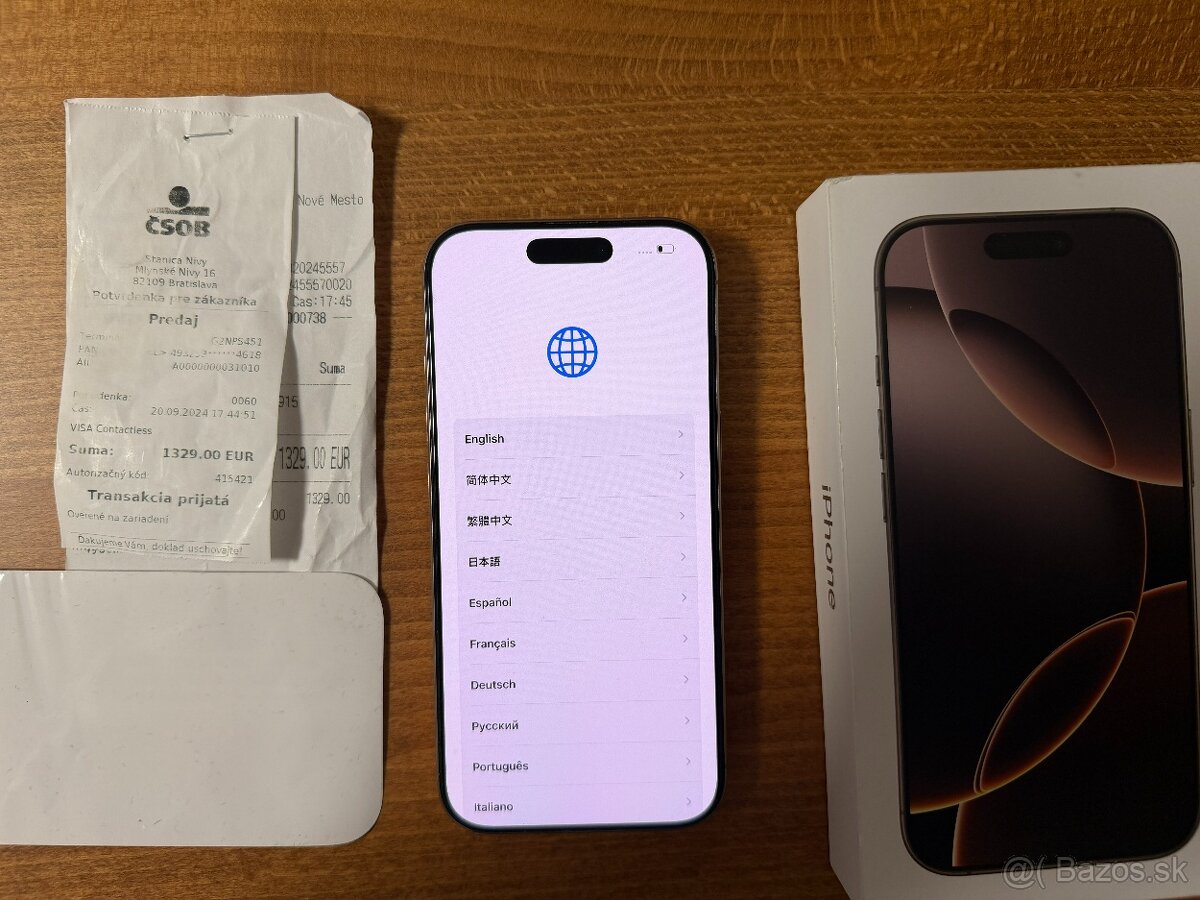 iPhone 16 Pro 256 GB púštny titán