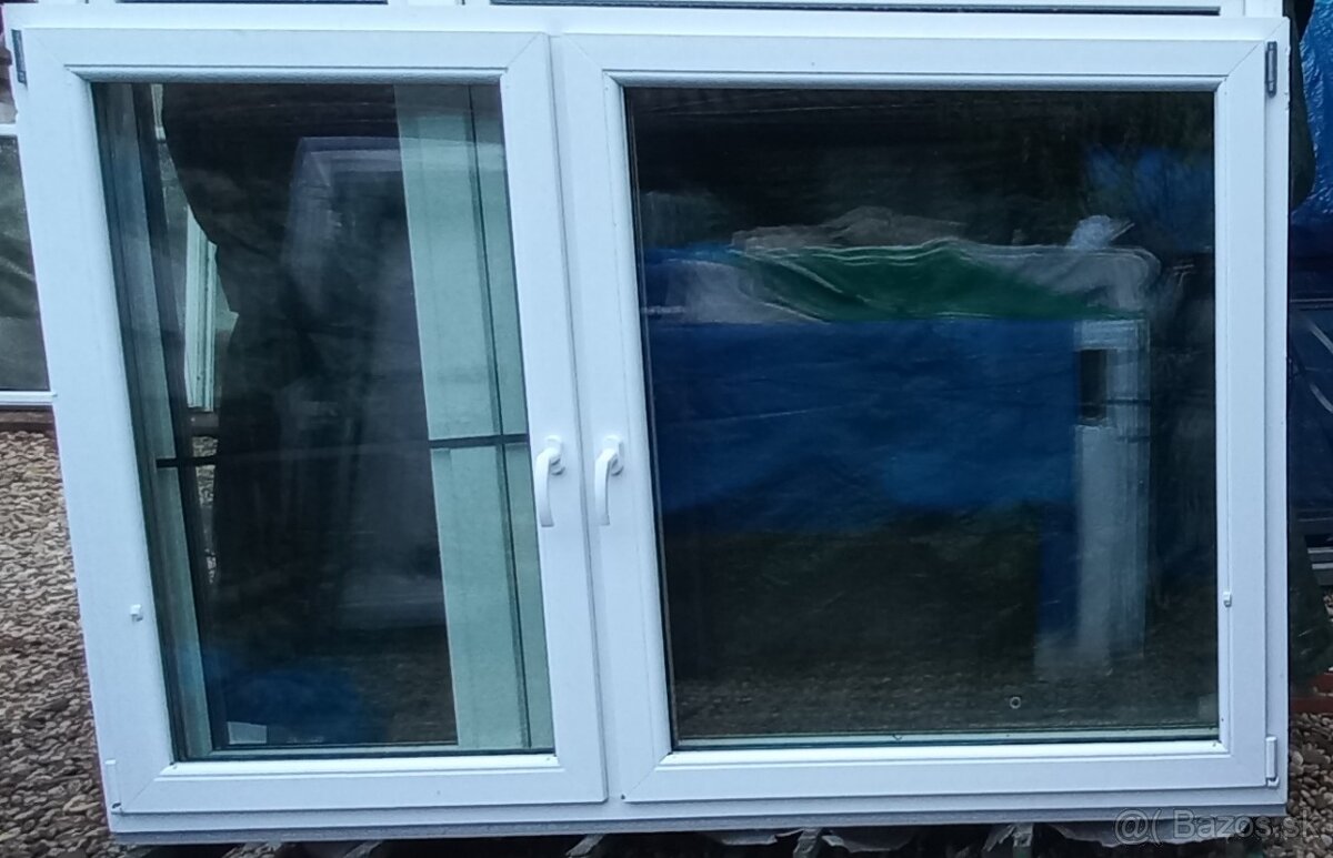 Predám použite plas.dvojkrídlové biele okna 205x139 trojsklo