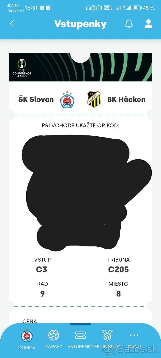 Slovan Bratislava vs Häcken