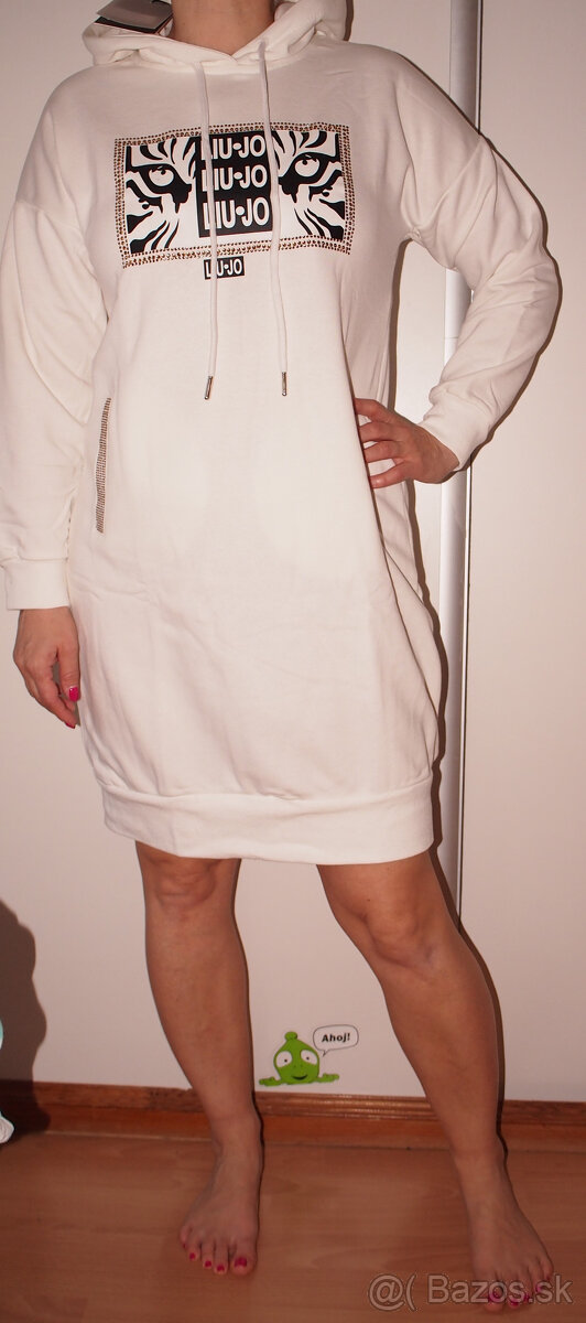 Liu jo dámske mikinové šaty biele