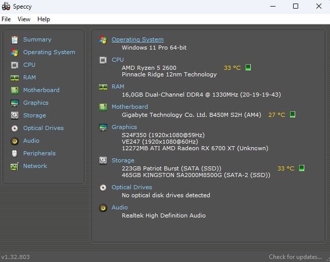 Predám PC AMD Ryzen 5 2600 Ram 16GB RX6700XT