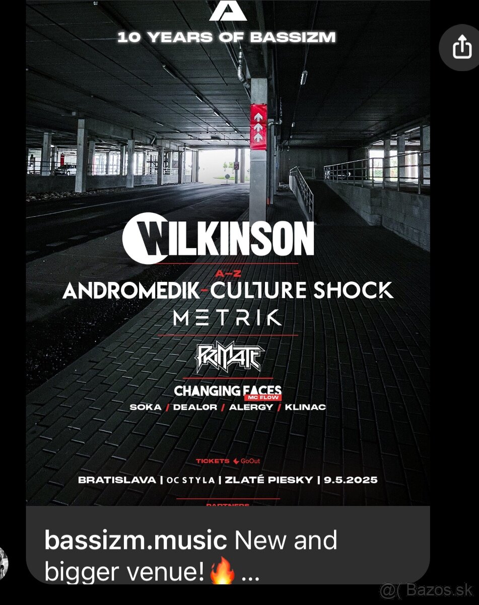Predám lístok na WÍLKINSON