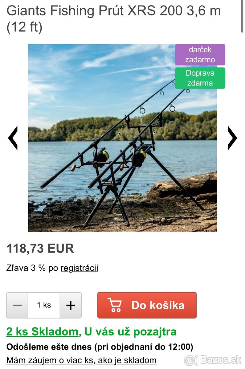 Predám udicu Giants Fishing XRS 200, 3,6 m (12 ft)
