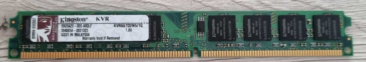 RAM Kingston 1GB DDR2 667MHz CL5, KVR667D2N5/1G