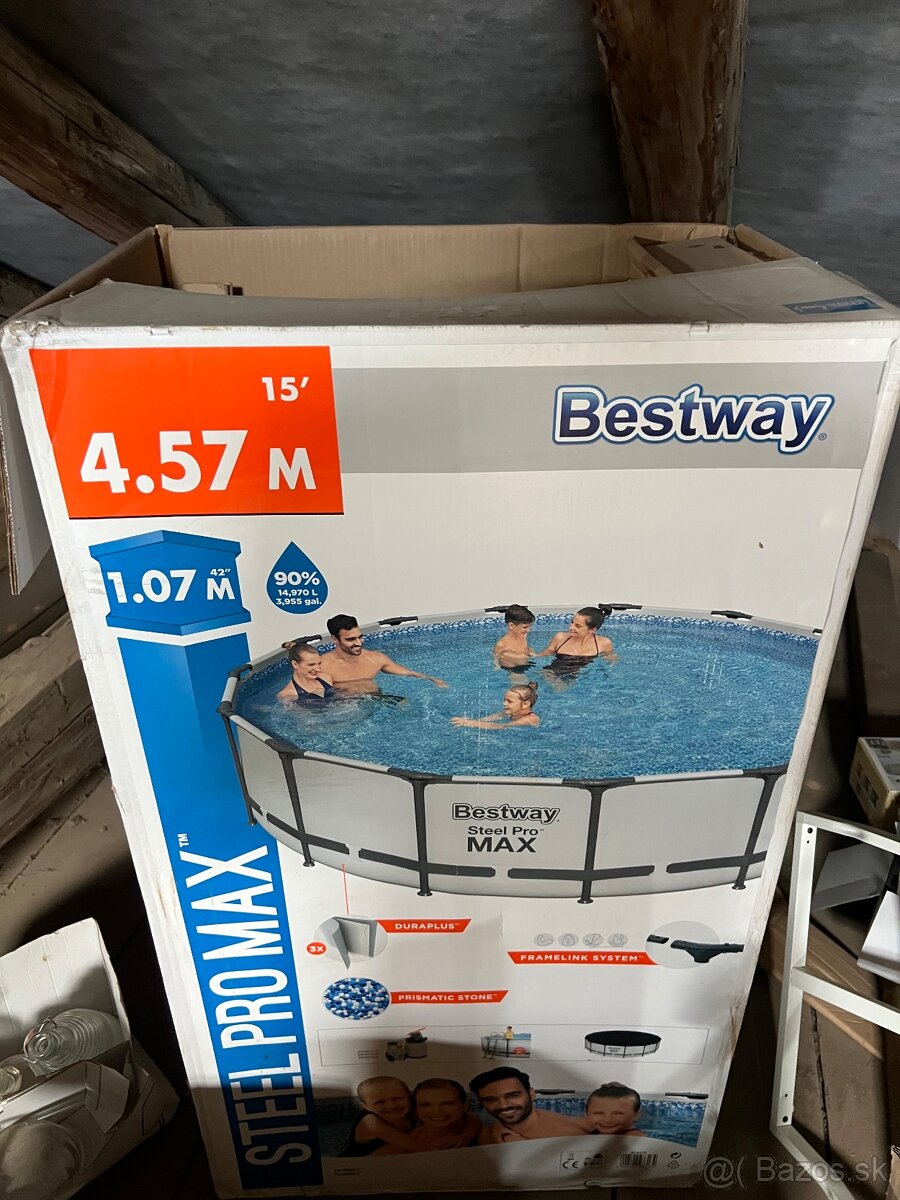 predáme bazén Best Way 4,57m s pieskovou filtráciou