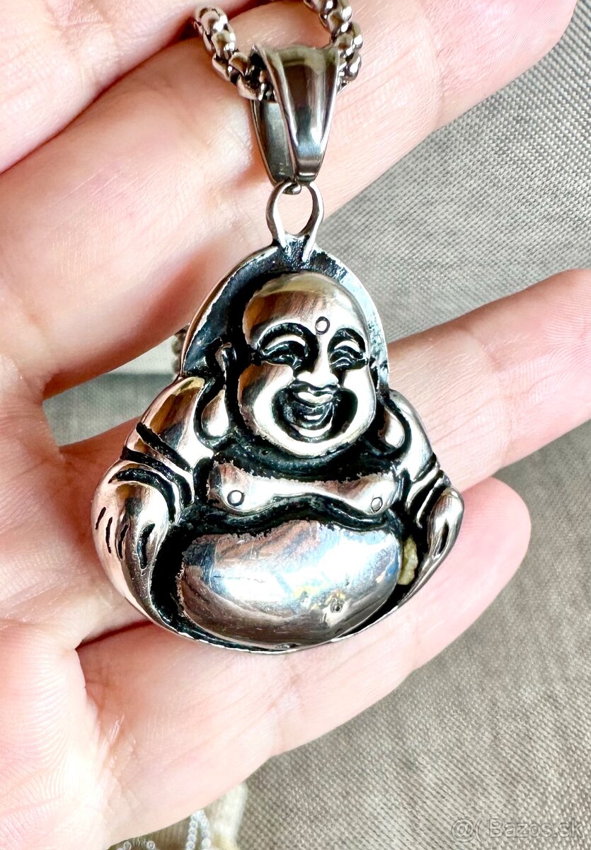 Nový oceľový náhrdelník s Buddhom