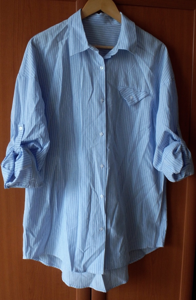 Bielo modro pásikavá košeľová blúzka, v. XL/XXL