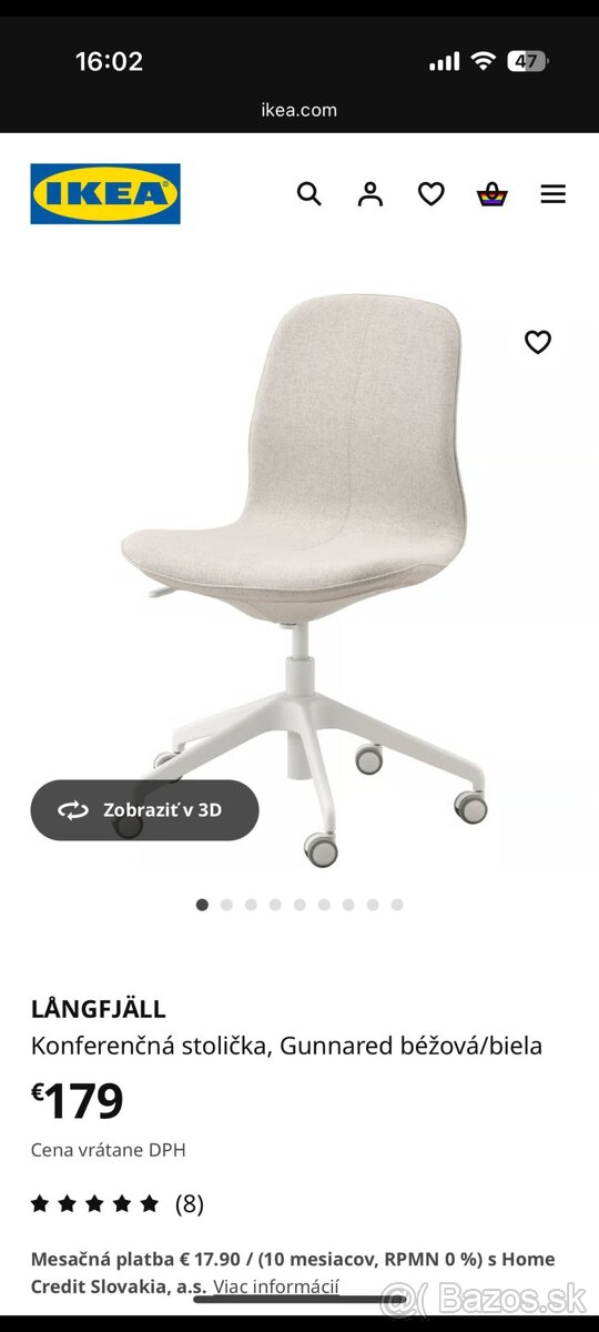 Stolička a písací stolík ikea