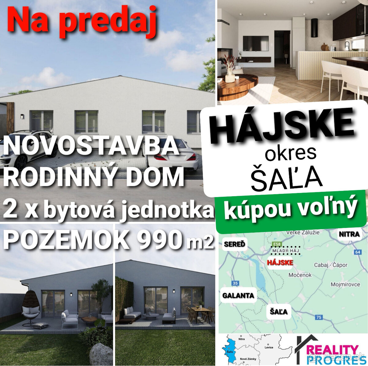 NOVOSTAVBA 4-IZBOVÉHO RODINNÉHO DOMU - MLADÝ HÁJ - ŠAĽA