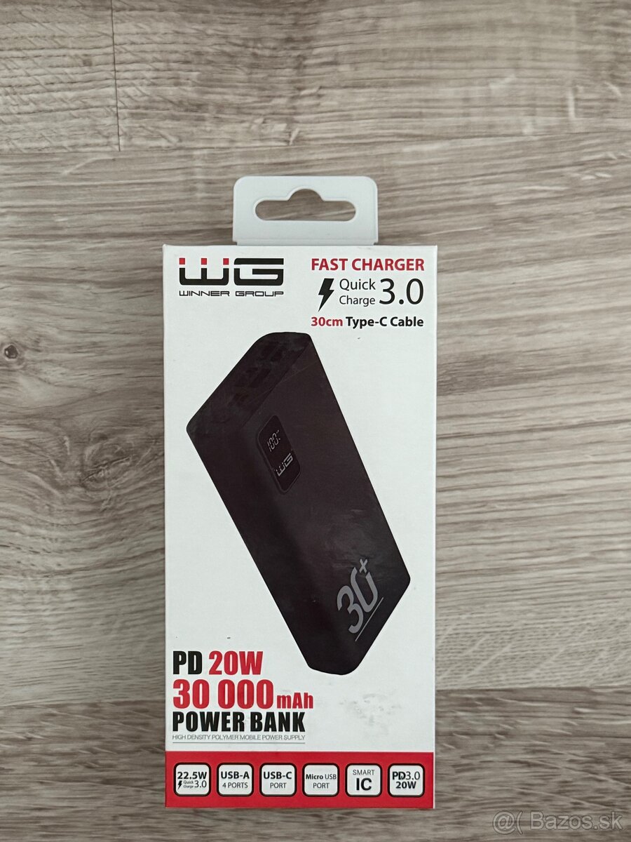 Fast Charger PD 20W 30 000mAh powe bank
