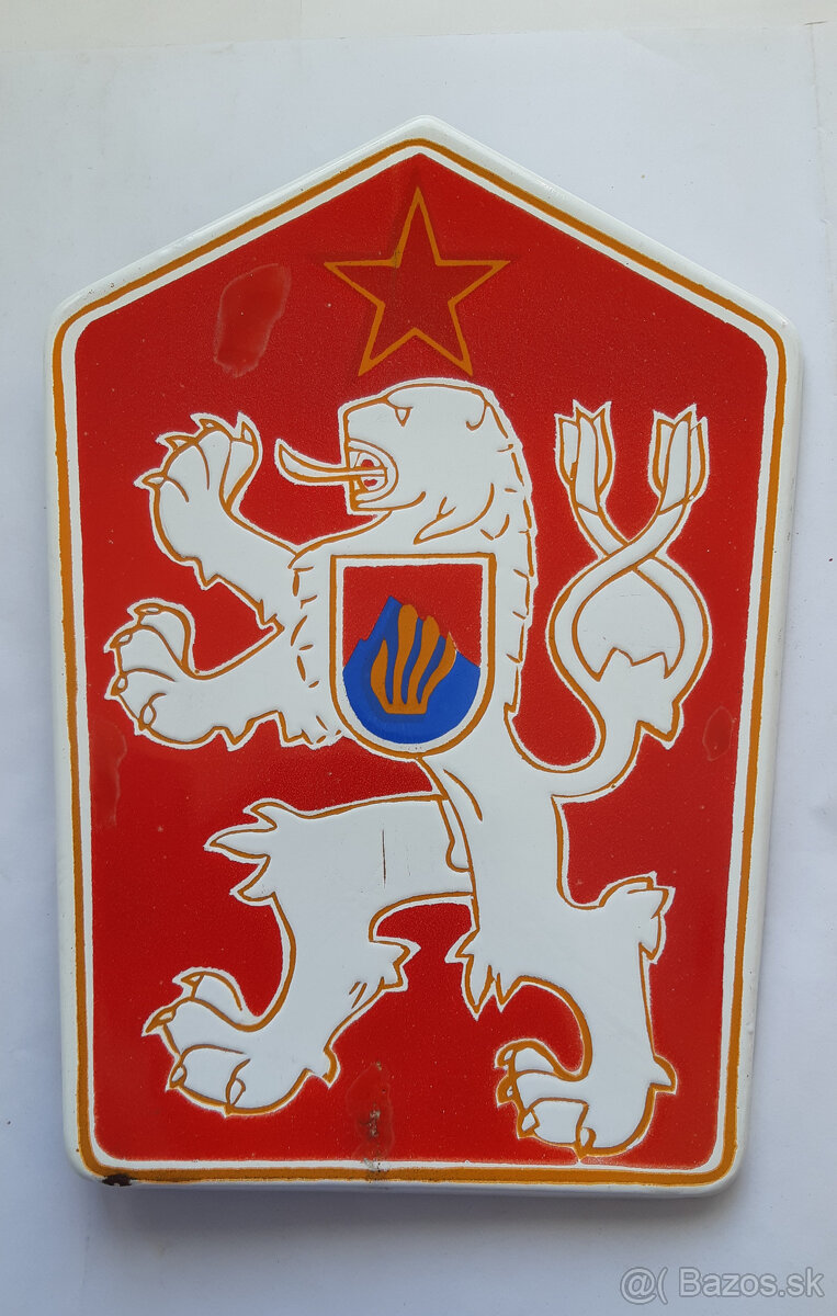 Ceskoslovensky statny znak CSSR / smaltovana tabula / cedula