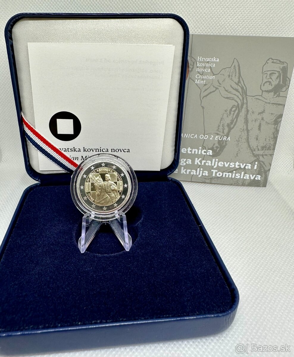 2 euro mince Chorvátsko 2025 Tomislav PROOF a UNC
