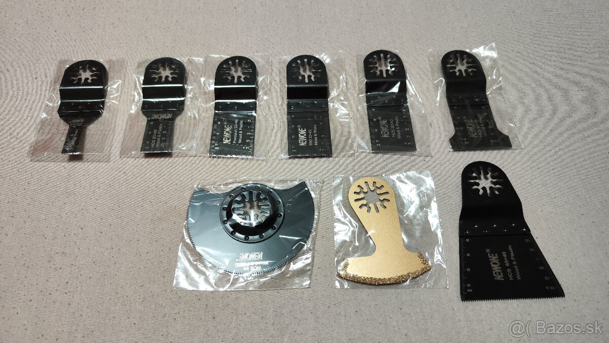 Sada 9ks nástavcov pre oscilačnú brúsku