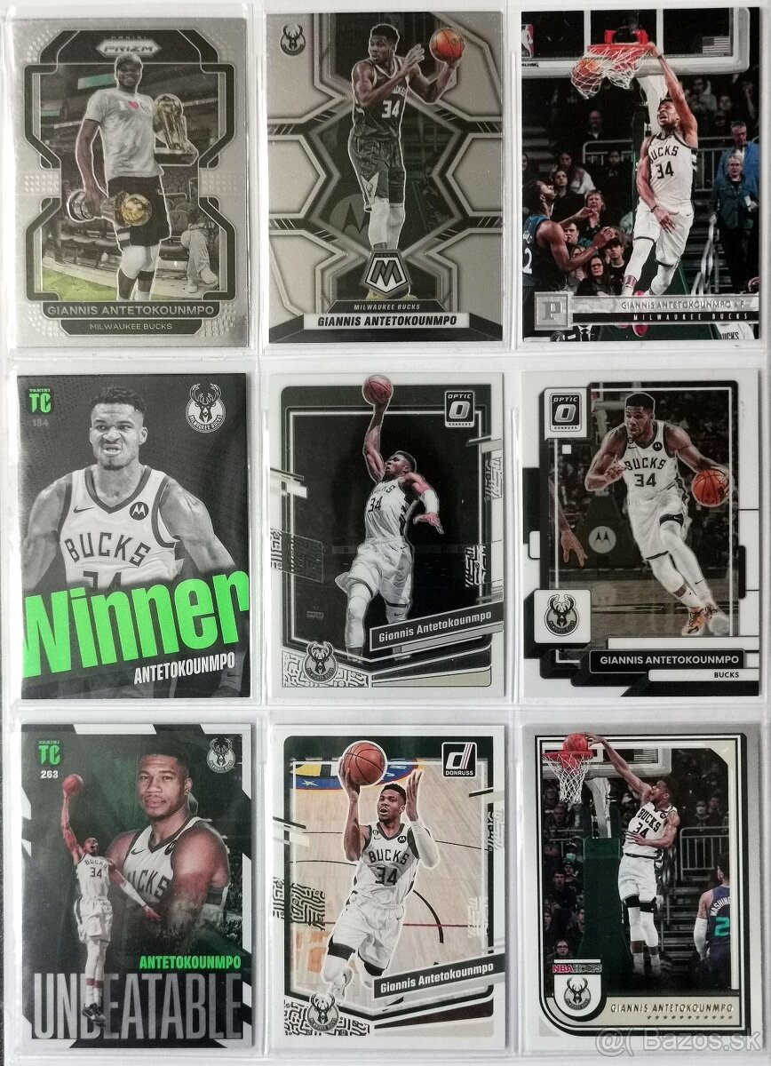 Kartičky NBA - Giannis Antetokounmpo (18 kariet)