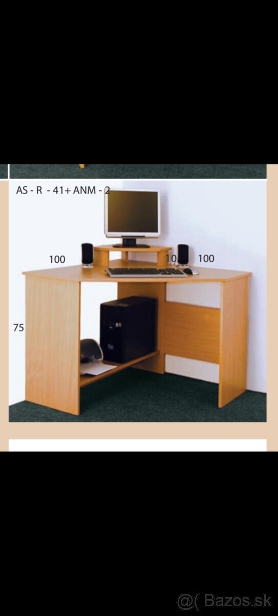 Rohový písací stôl