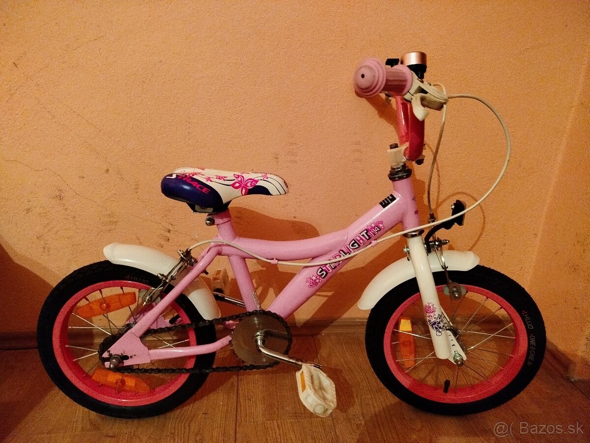 Detský bicykel 14 ružový