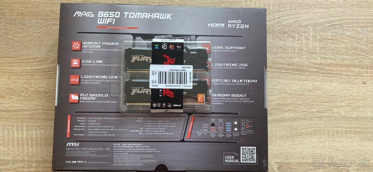 MSI TOMAHAWK + RAM 6000 MHZ