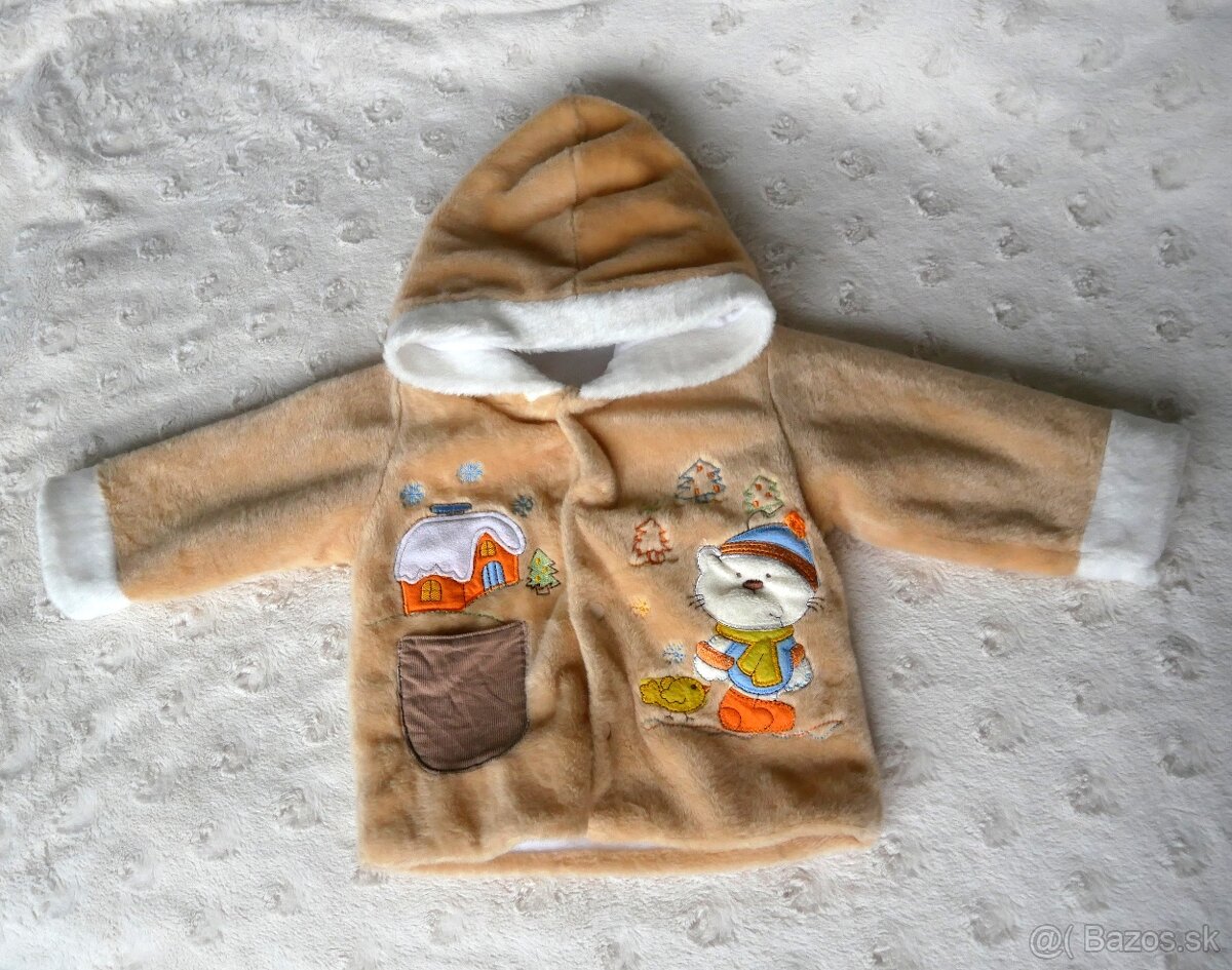 Na zimu: Detské teplé overaly, pyžamká, kabátik 74
