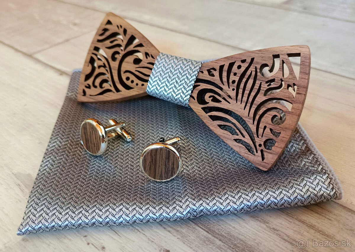 Krásny drevený motýlik - kompletný set