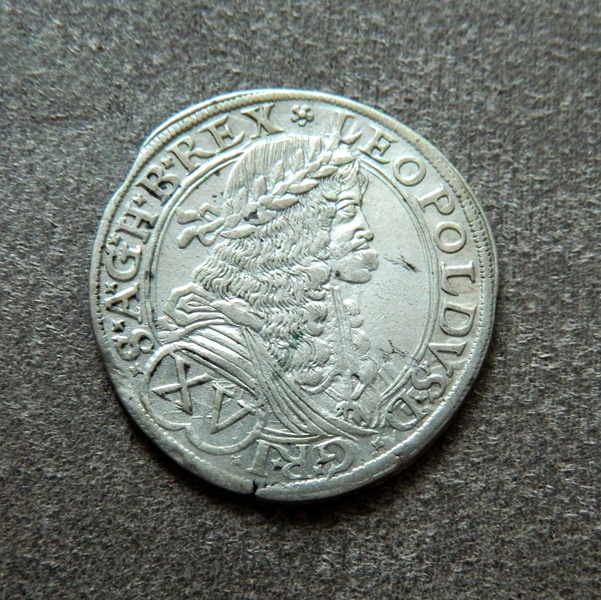 Predám XV grajciar 1676 Viedeň Leopold I.