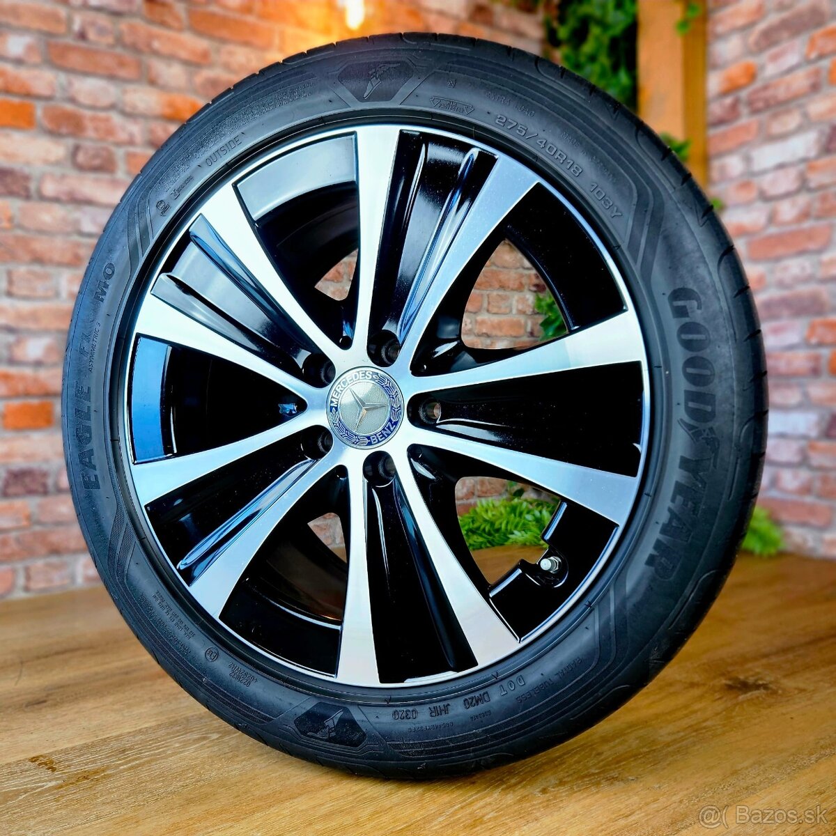 Alu R18 5x112 orig. Mercedes E-class dvojrozmer + letné pneu