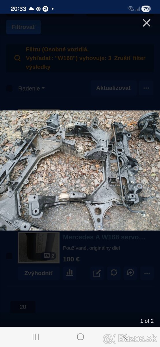 Mercedes A W168 Vaneo rok 1998-2004 naprava