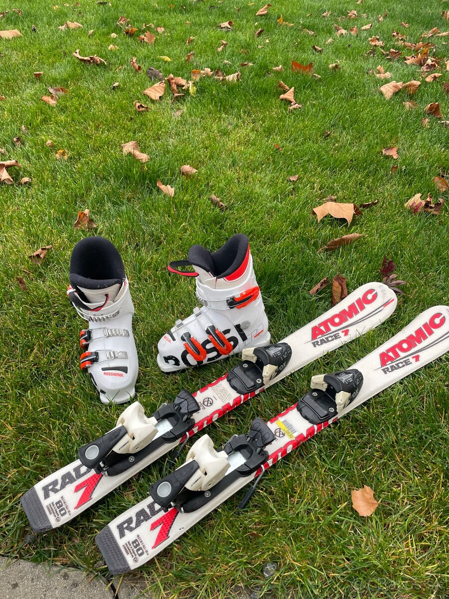 Detske lyže Atomic Race 7 + detske lyžiarky Rossinol