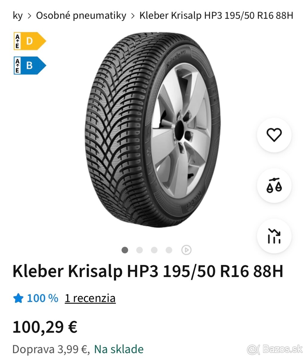 Zimné pneumatiky 195/50 R16