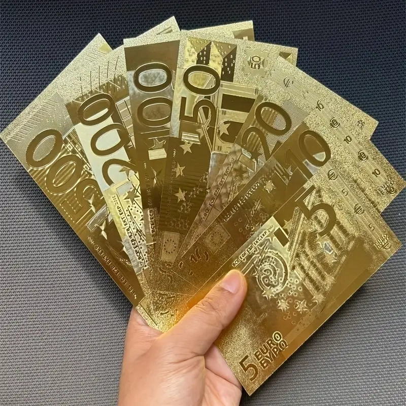 Dekoraciu 7-dielna Sada Replík Zlatých Euro Bankoviek