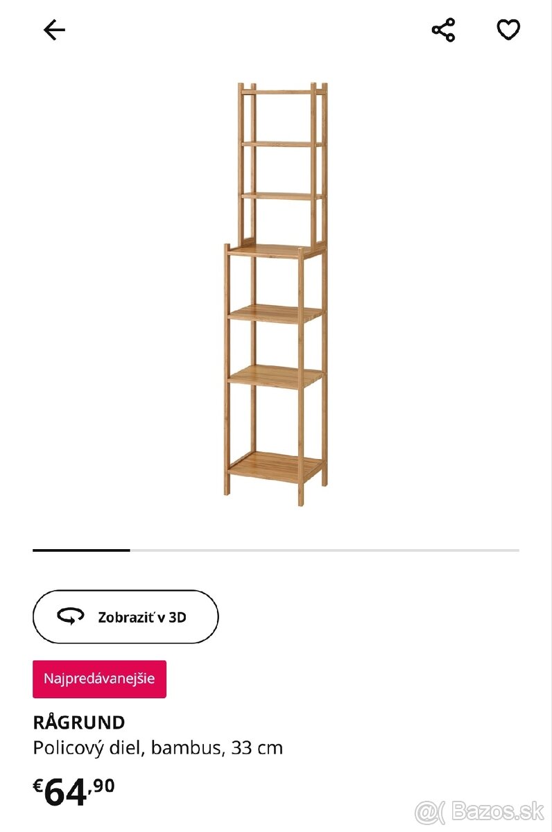Rågrun IKEA polica do kúpeľne