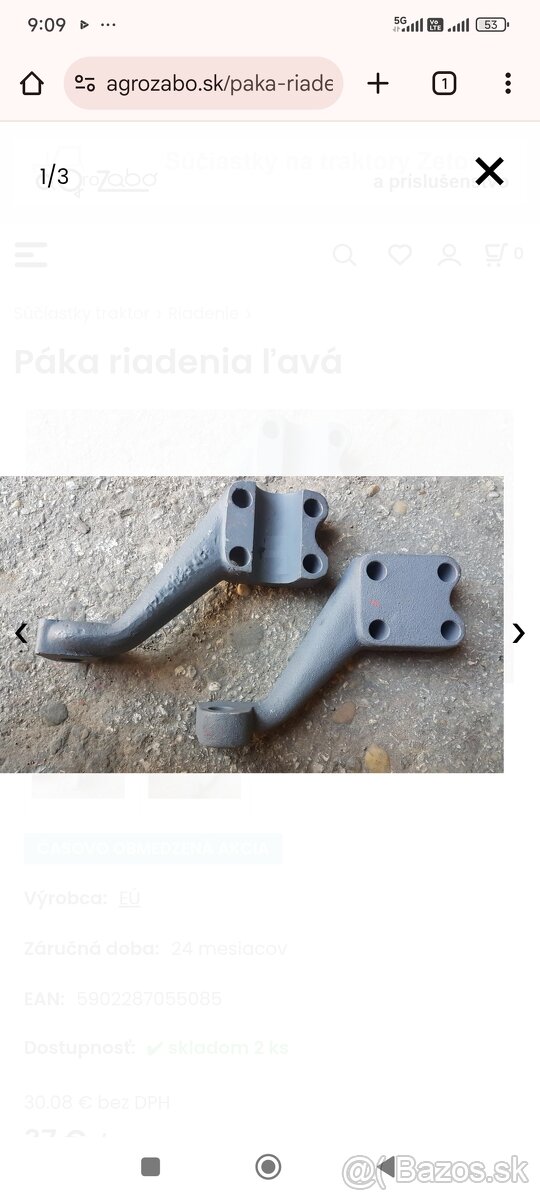 Kúpim páku predného náboja na traktor Zetor