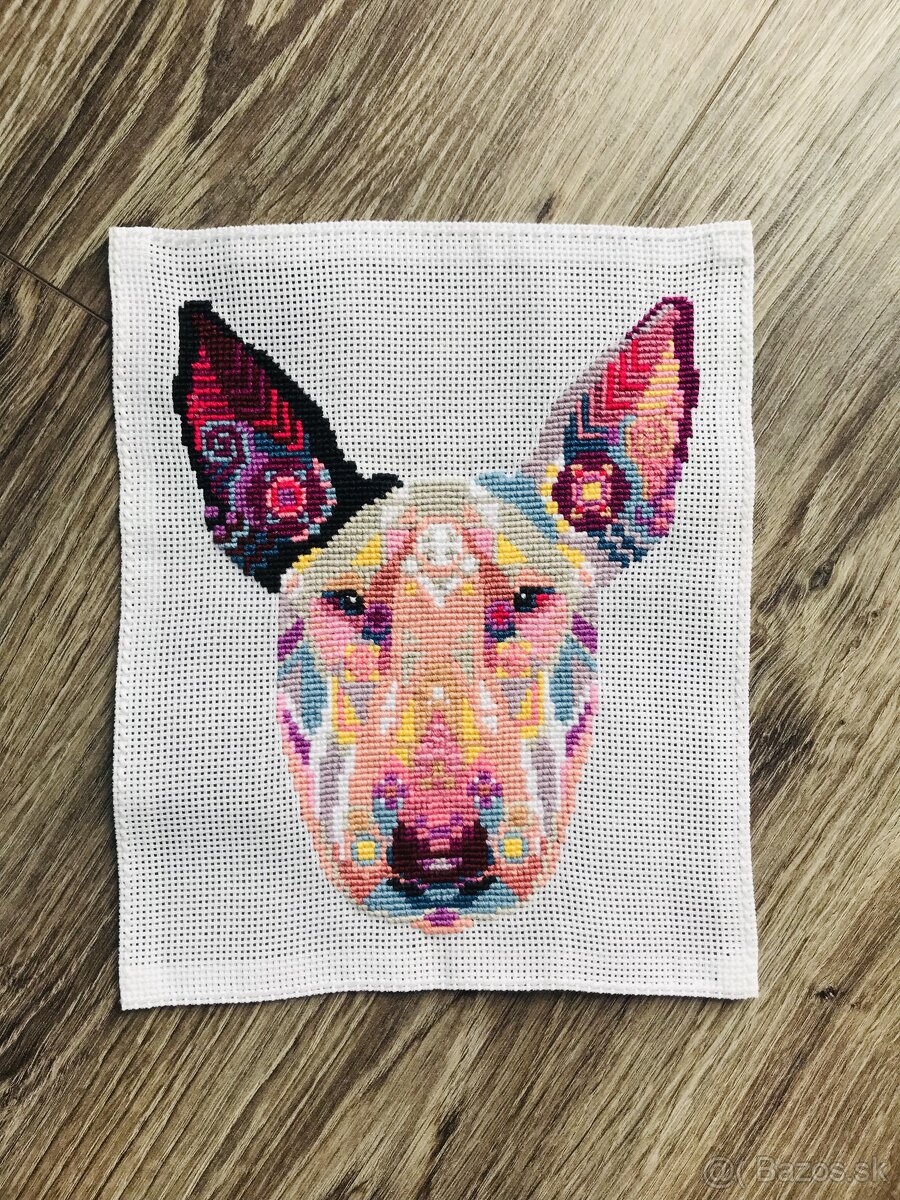 Výšivka / obraz “Bull terrier”