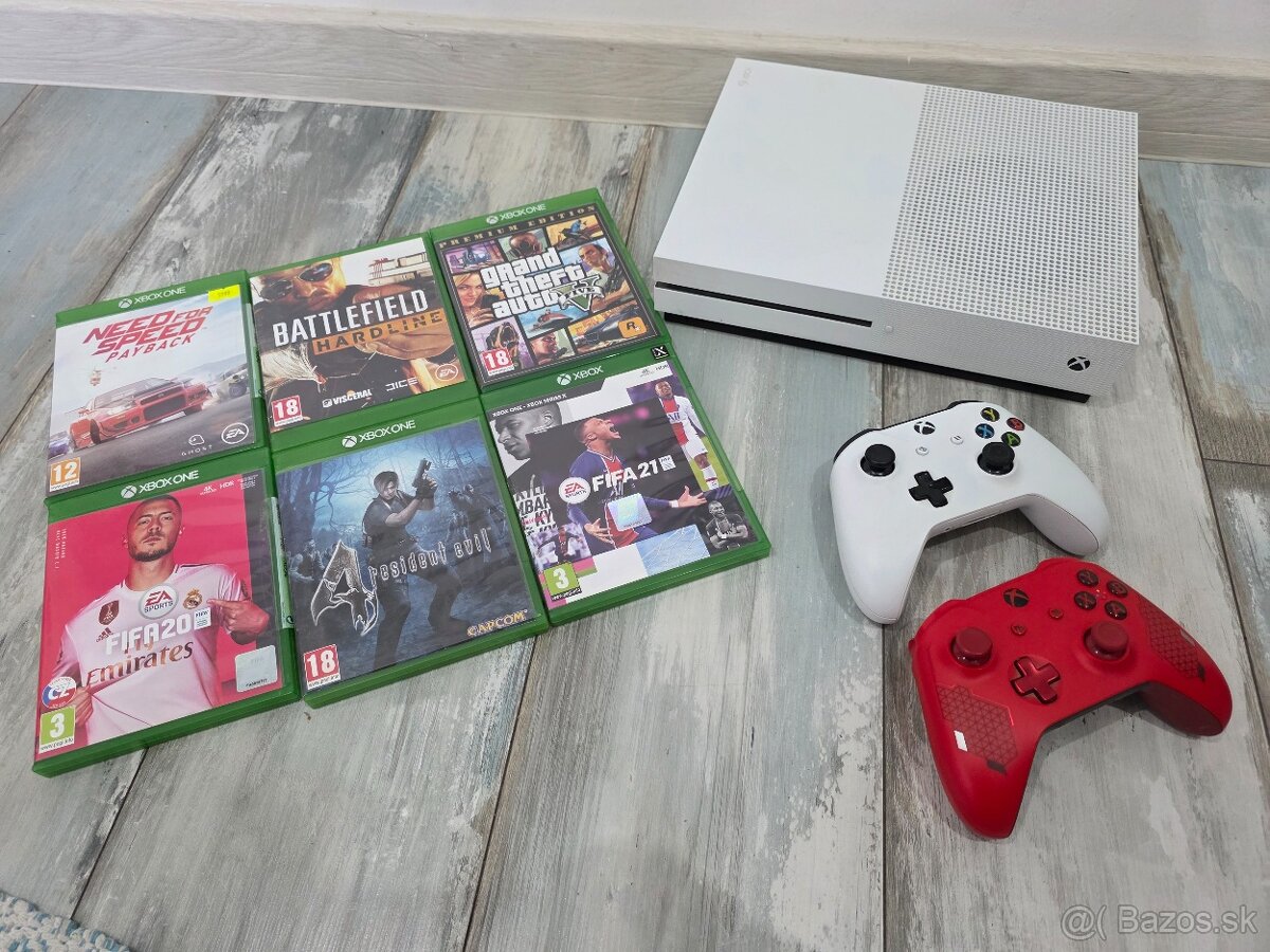 Xbox One S 2 ovladace+hry
