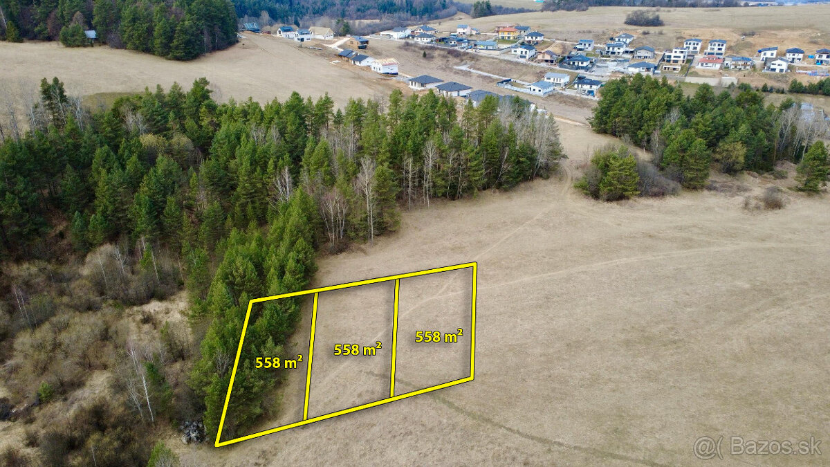 Malé Pole – Stavebné pozemky na predaj – 3x 558 m²