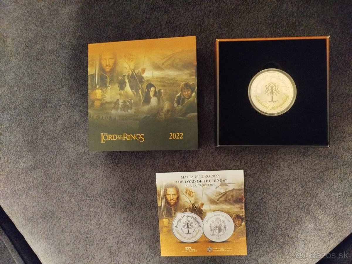 zlato striebro Lord of the rings - pán prsteňov 2022 proof