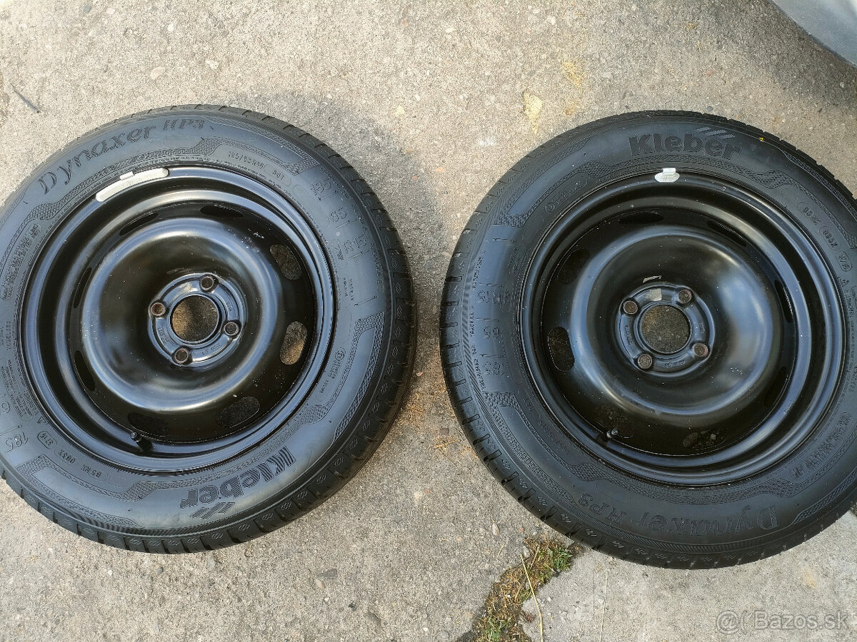 Originál plechové disky+pneu Citroen,Peugeot 15" 4x108  ET23