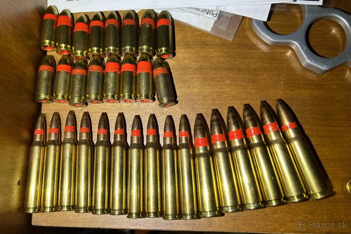 Školné náboje 223Rem 5,56x45 9mm Luger 7,62x39 40SW