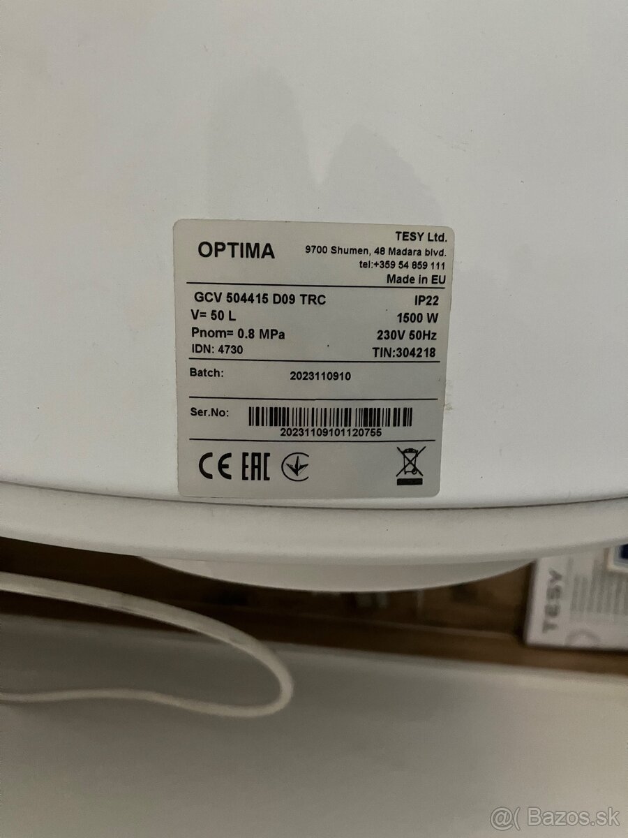 bojler TESY OPTIMA 50L