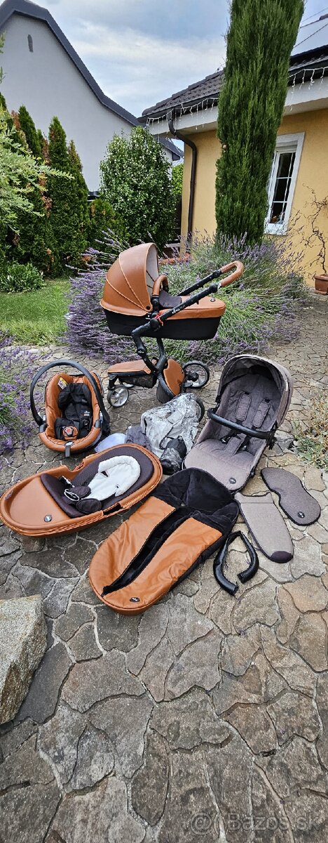 Kočík Mima Xari Camel, autosedačka Xari a Mima Sport šedá