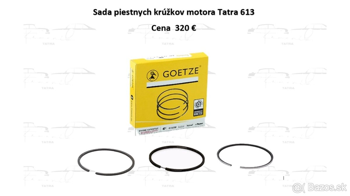 Tatra 613 piestne kruzky sada