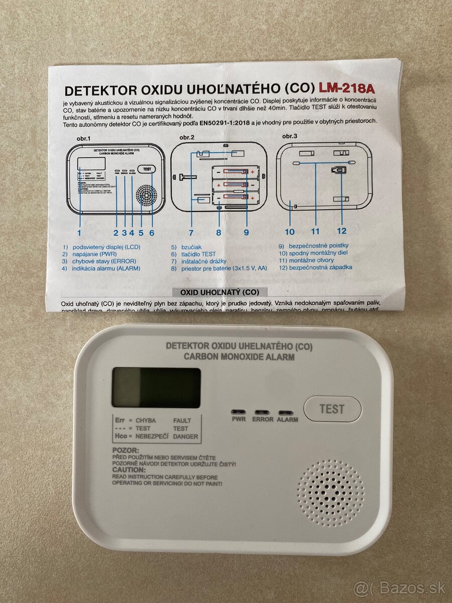 Autonomny detektor CO LM 218A