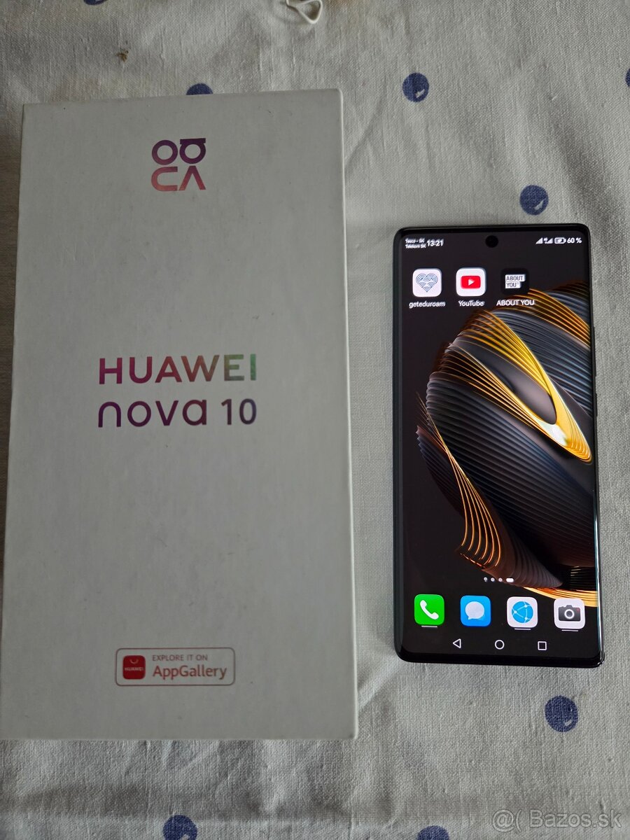 Huawei Nova 10 8/128gb čierny v top stave od nova nosený v p