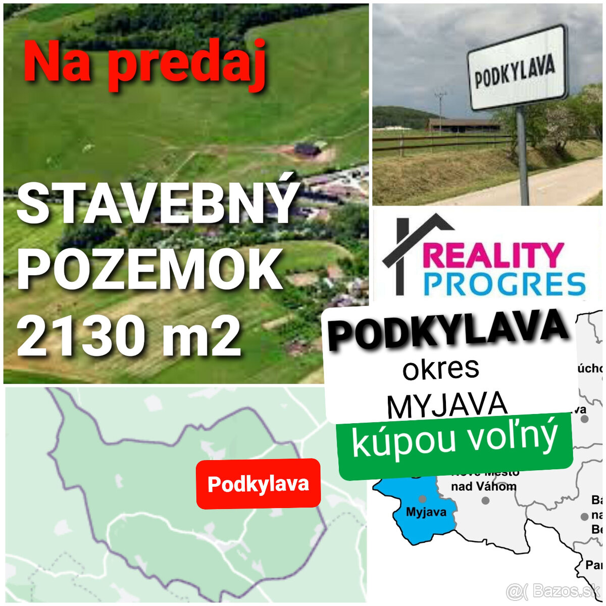 STAVEBNÝ POZEMOK 2130 m2 PODKYLAVA + UPI - MYJAVA VOĽNÝ
