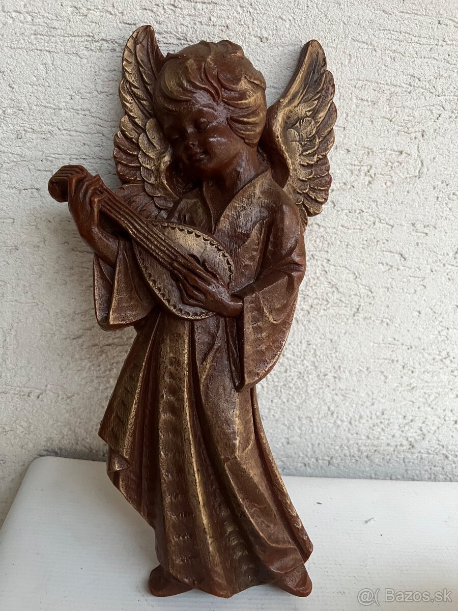 Anjel vianocny elegantny vacsi 33 cm handmade krasna dekora