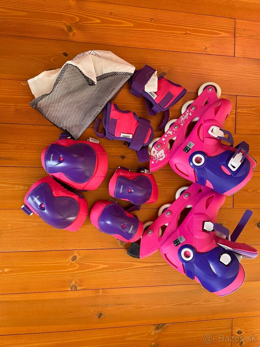 Detské kolieskové korčule Play3 ružovo-fialové